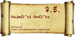 Hajmási Beáta névjegykártya