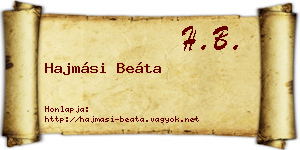 Hajmási Beáta névjegykártya